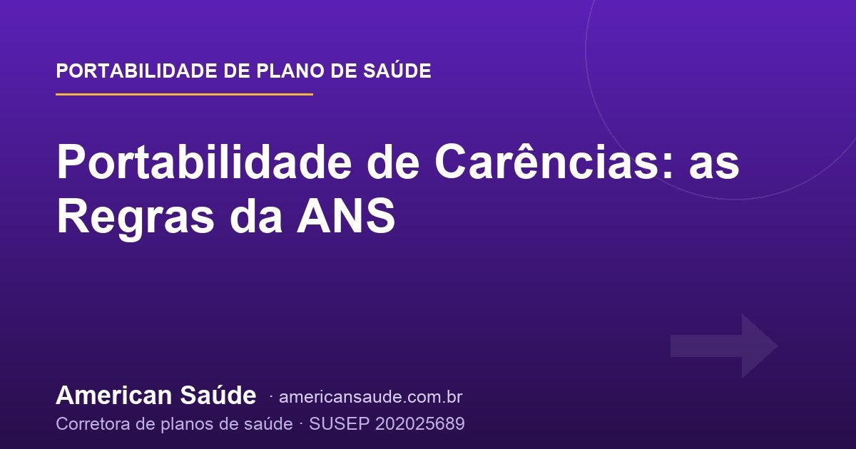 Portabilidade de Carências: as Regras da ANS